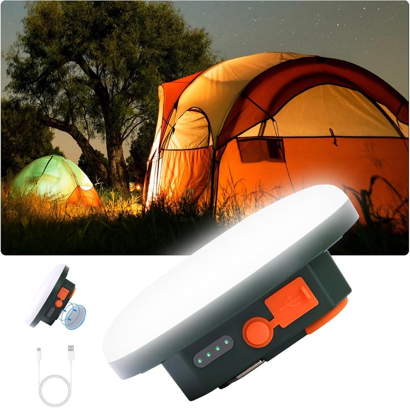 Amkulop Tent Light Hanging for Camping,Bright LED Rechargeable Portable Lantern for Vendor Booths,Waterproof Outdoor Lights with Battery Power, Camp Lamp Light with Magnet for Outdoor Glamping(Green) - Image 1
